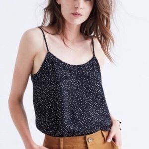 Madewell washed-silk polka dot camisole